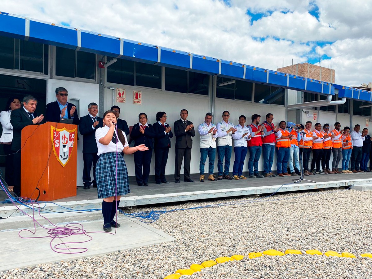 Escuelas Bicentenario entrega escuela temporal en provincia de San Marcos en Cajamarca