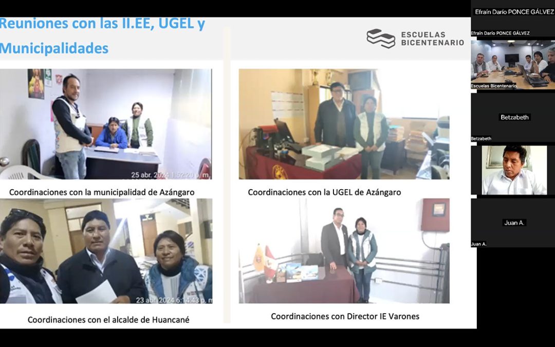Sostuvimos reunion virtual para coordinación de avances en los 6 proyectos en Puno